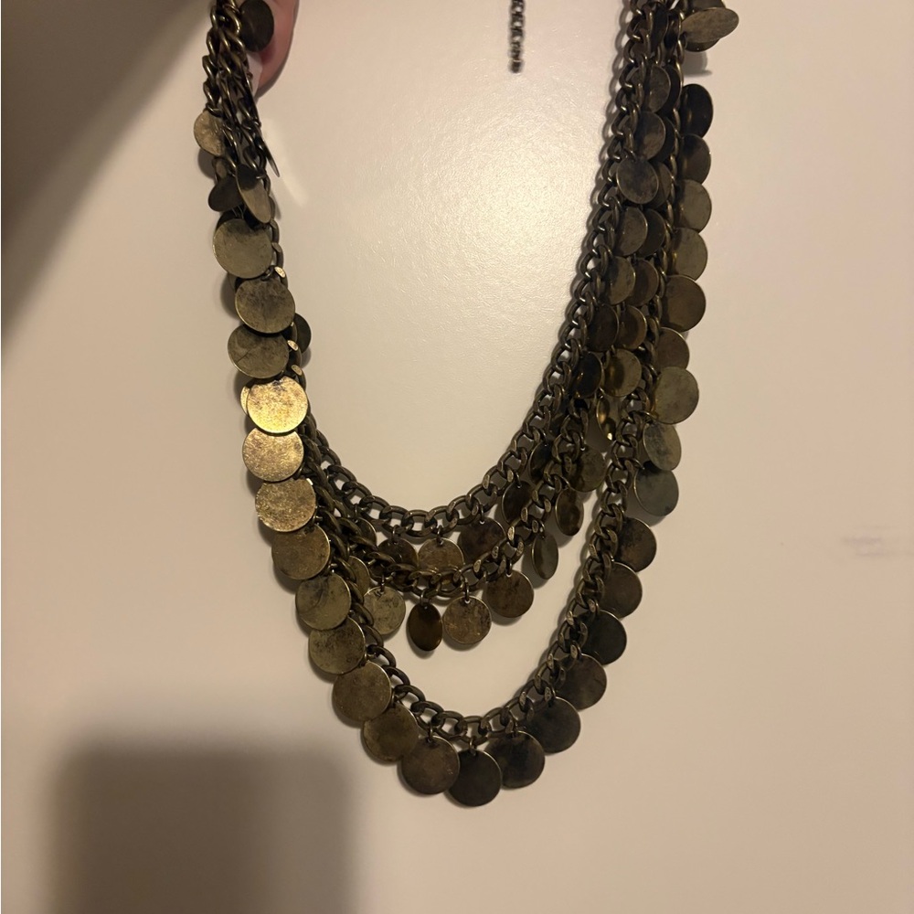 Gold Multi-Layered Coin Necklace